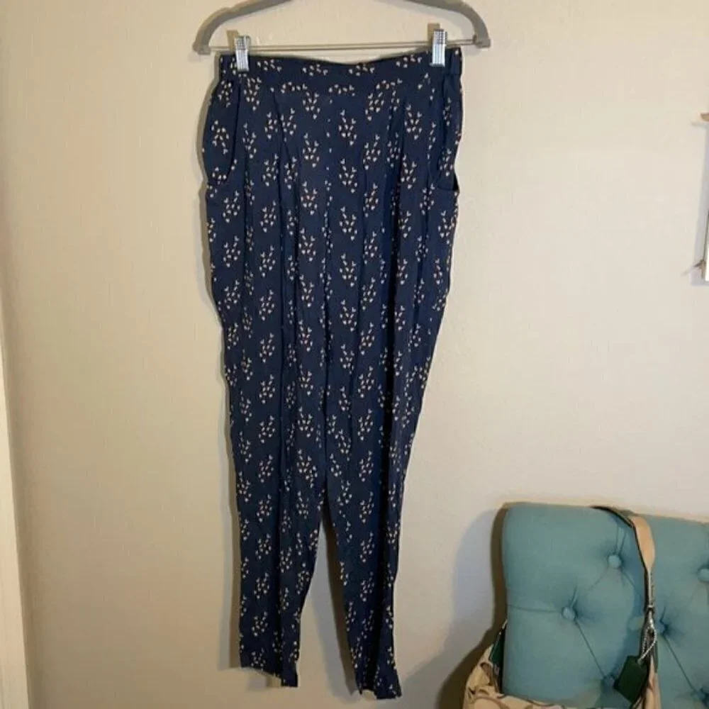 NWT See U Soon Anthropologie Blue Slim Ankle Trouser Pants Office Career Sz 4